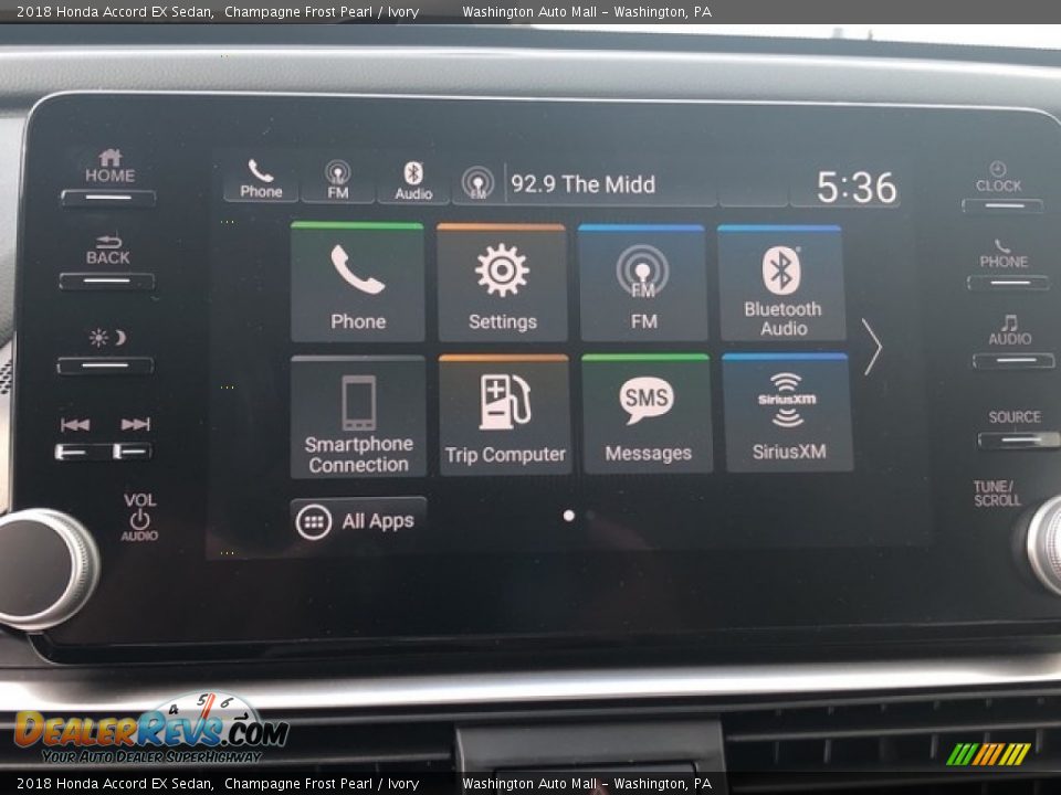 2018 Honda Accord EX Sedan Champagne Frost Pearl / Ivory Photo #18