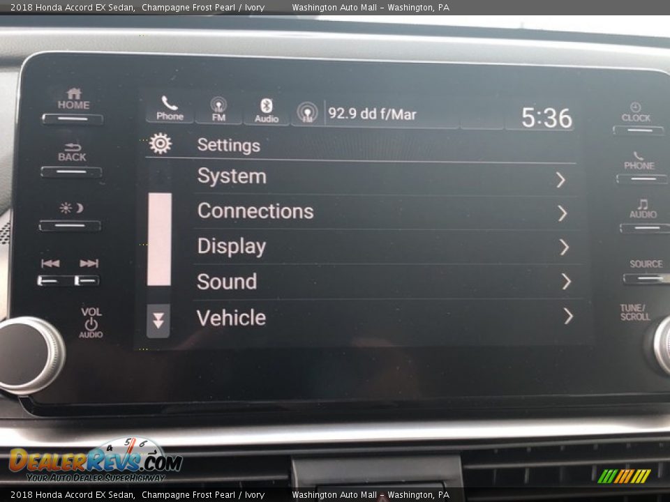 2018 Honda Accord EX Sedan Champagne Frost Pearl / Ivory Photo #19