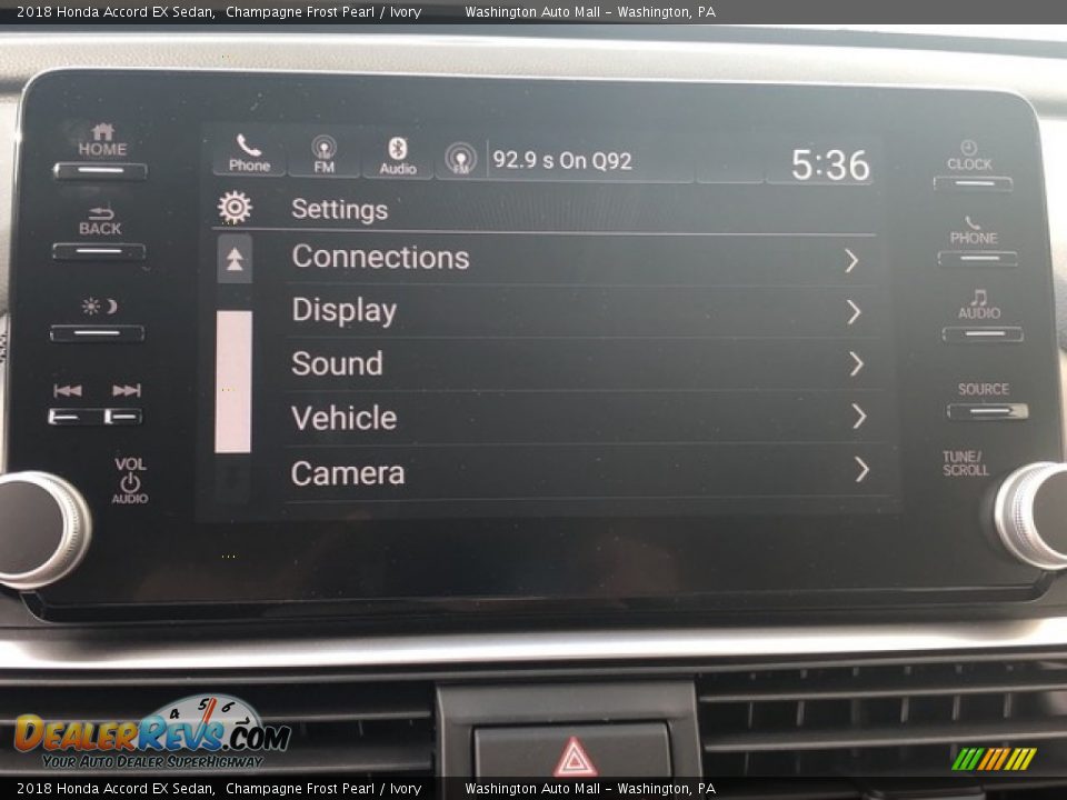 2018 Honda Accord EX Sedan Champagne Frost Pearl / Ivory Photo #20