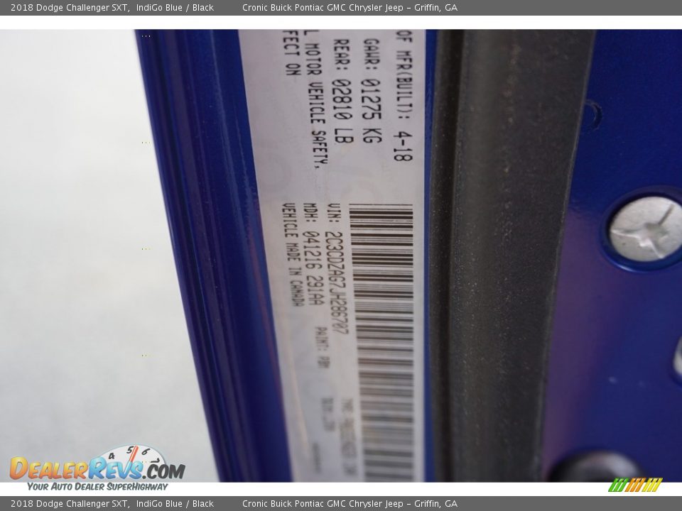 2018 Dodge Challenger SXT IndiGo Blue / Black Photo #14