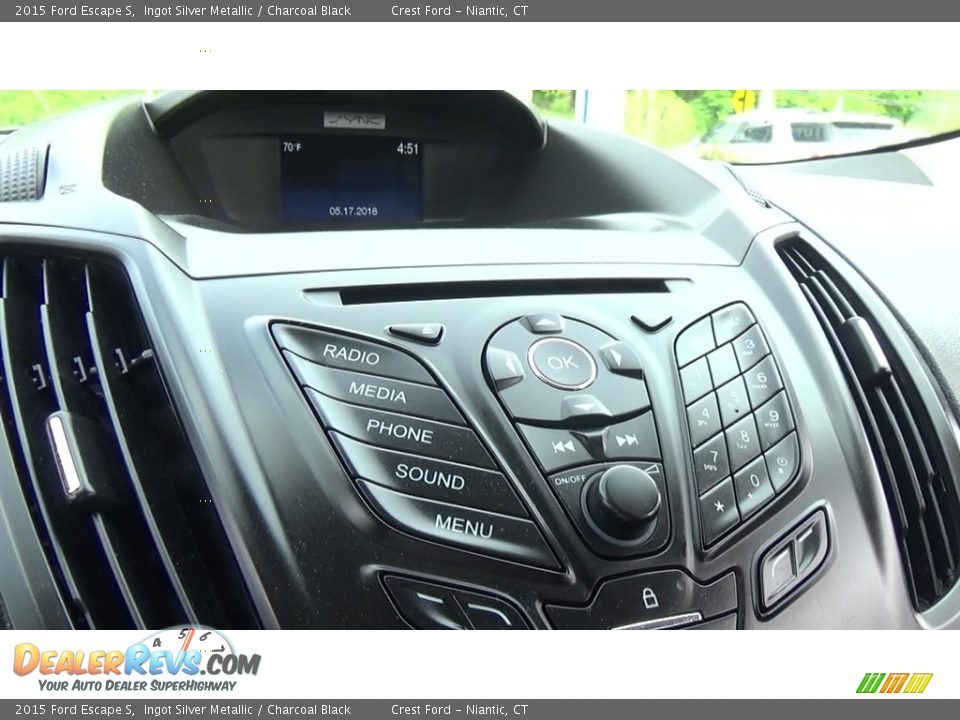 2015 Ford Escape S Ingot Silver Metallic / Charcoal Black Photo #14