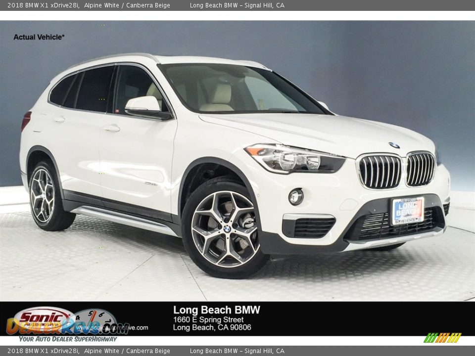 2018 BMW X1 xDrive28i Alpine White / Canberra Beige Photo #1