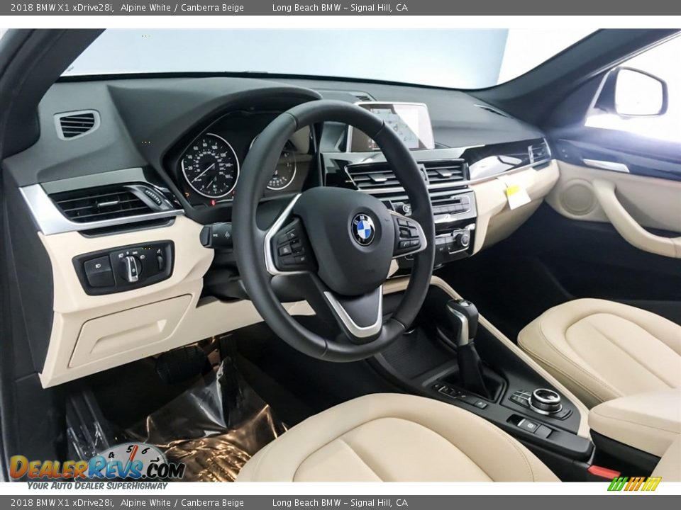 2018 BMW X1 xDrive28i Alpine White / Canberra Beige Photo #5