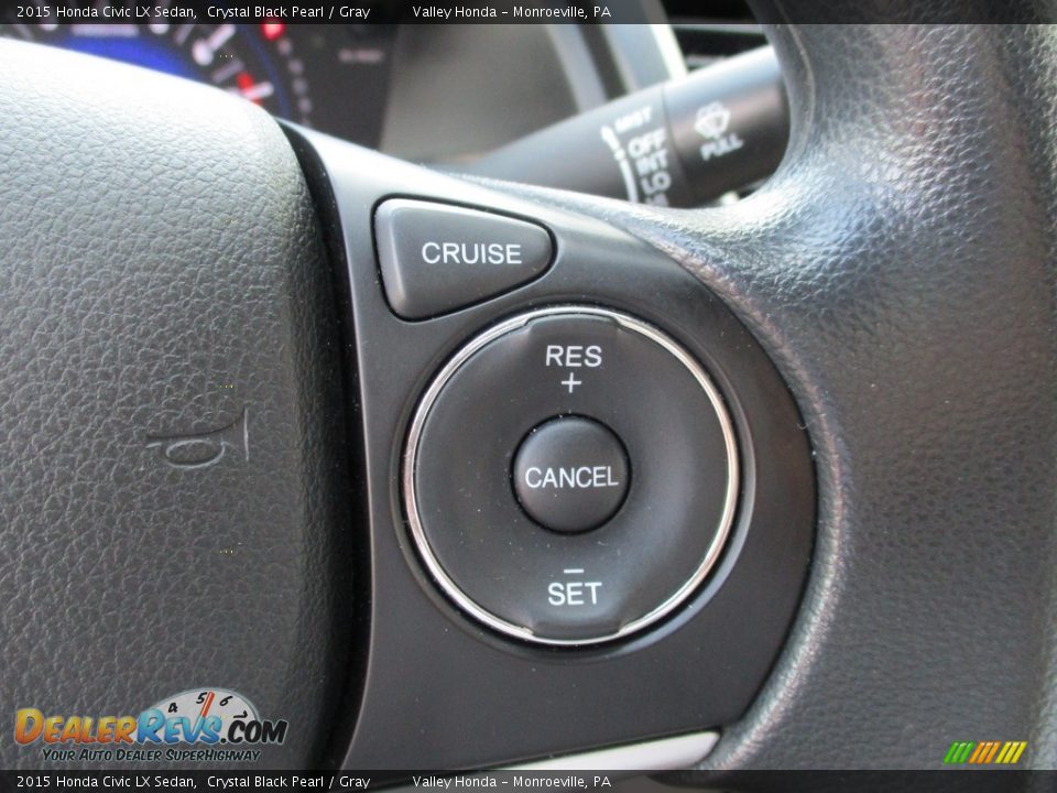 2015 Honda Civic LX Sedan Crystal Black Pearl / Gray Photo #17