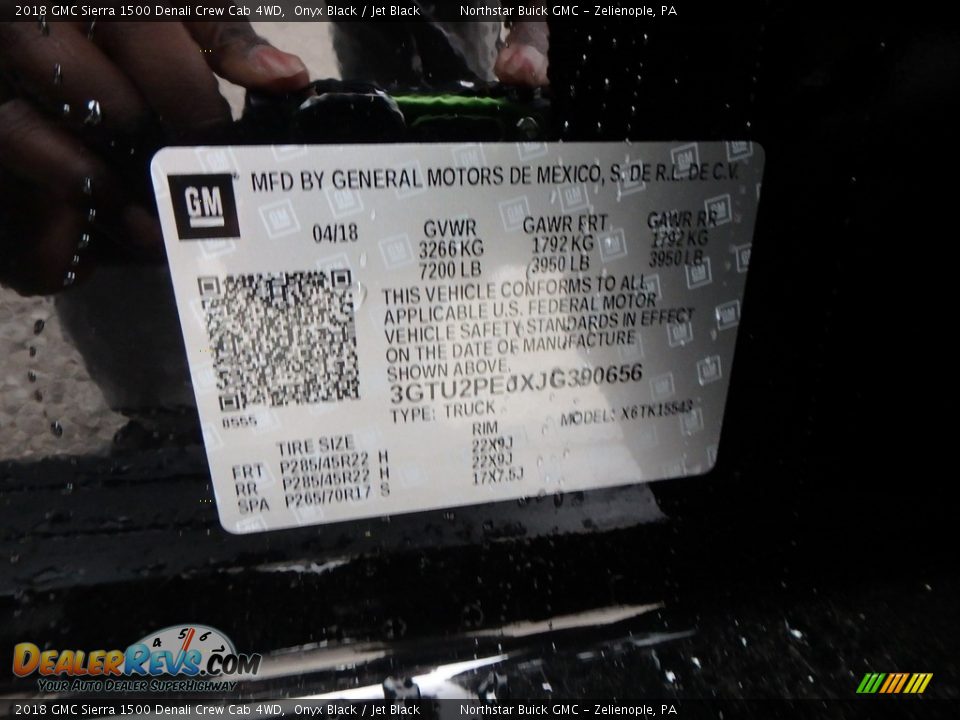 2018 GMC Sierra 1500 Denali Crew Cab 4WD Onyx Black / Jet Black Photo #13