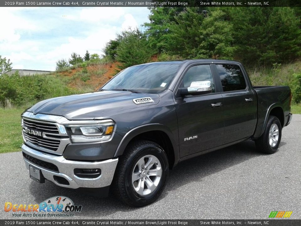 2019 Ram 1500 Laramie Crew Cab 4x4 Granite Crystal Metallic / Mountain Brown/Light Frost Beige Photo #2