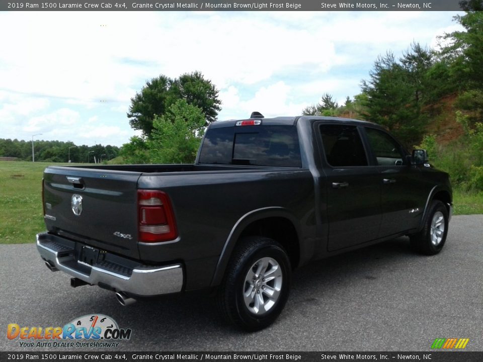 2019 Ram 1500 Laramie Crew Cab 4x4 Granite Crystal Metallic / Mountain Brown/Light Frost Beige Photo #6