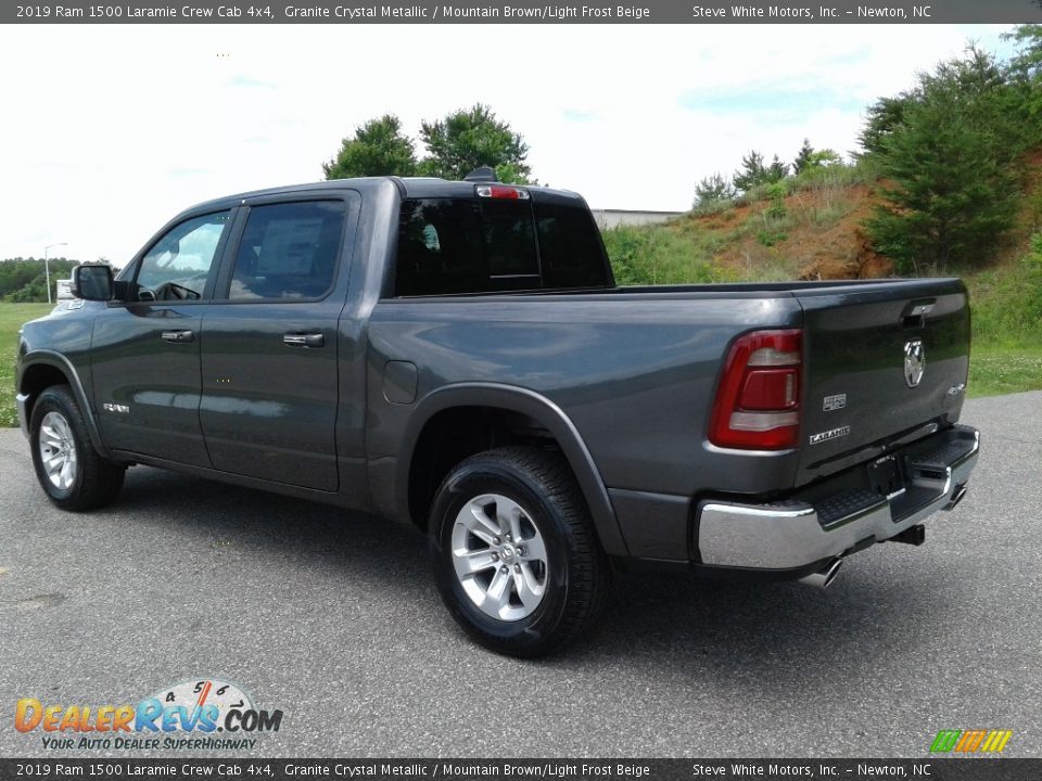 2019 Ram 1500 Laramie Crew Cab 4x4 Granite Crystal Metallic / Mountain Brown/Light Frost Beige Photo #8