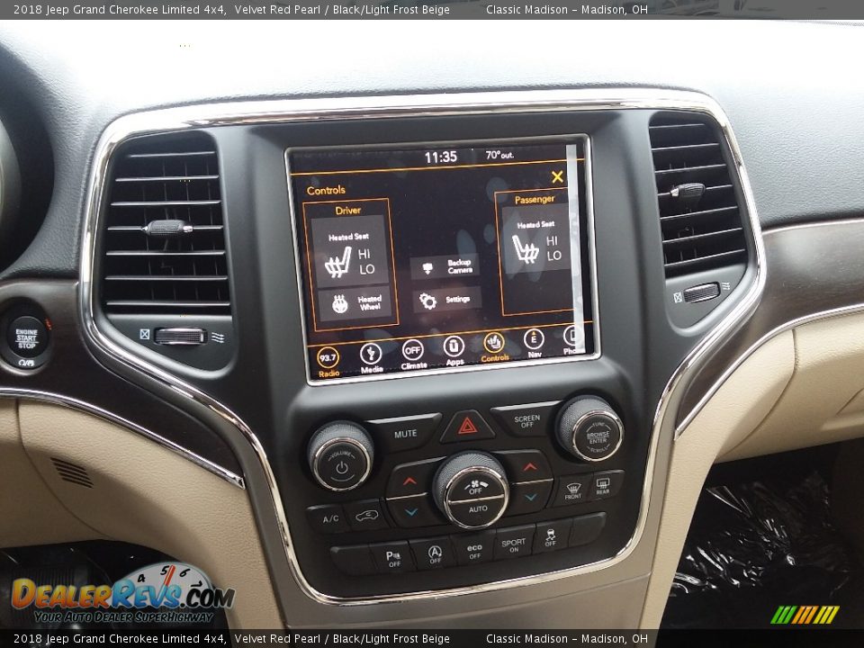 2018 Jeep Grand Cherokee Limited 4x4 Velvet Red Pearl / Black/Light Frost Beige Photo #8
