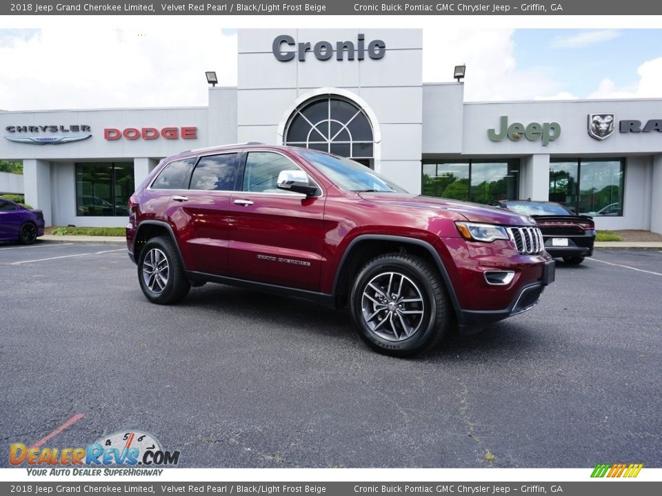 2018 Jeep Grand Cherokee Limited Velvet Red Pearl / Black/Light Frost Beige Photo #1