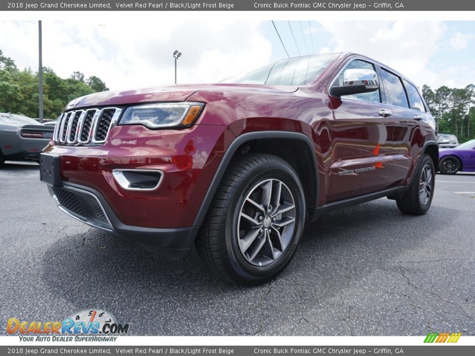 2018 Jeep Grand Cherokee Limited Velvet Red Pearl / Black/Light Frost Beige Photo #3