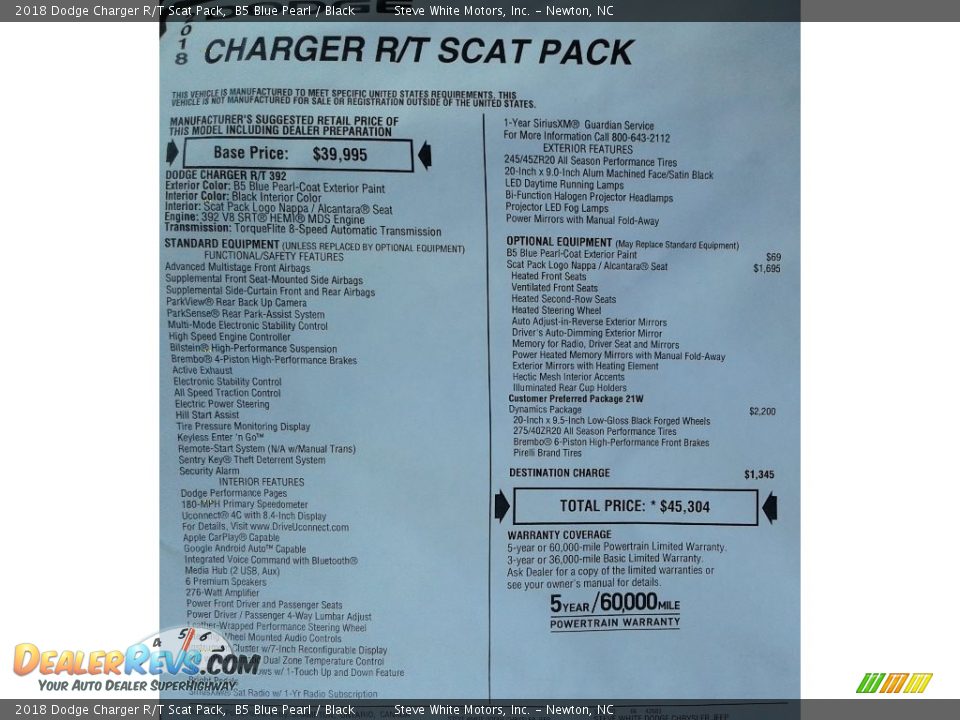 2018 Dodge Charger R/T Scat Pack B5 Blue Pearl / Black Photo #33