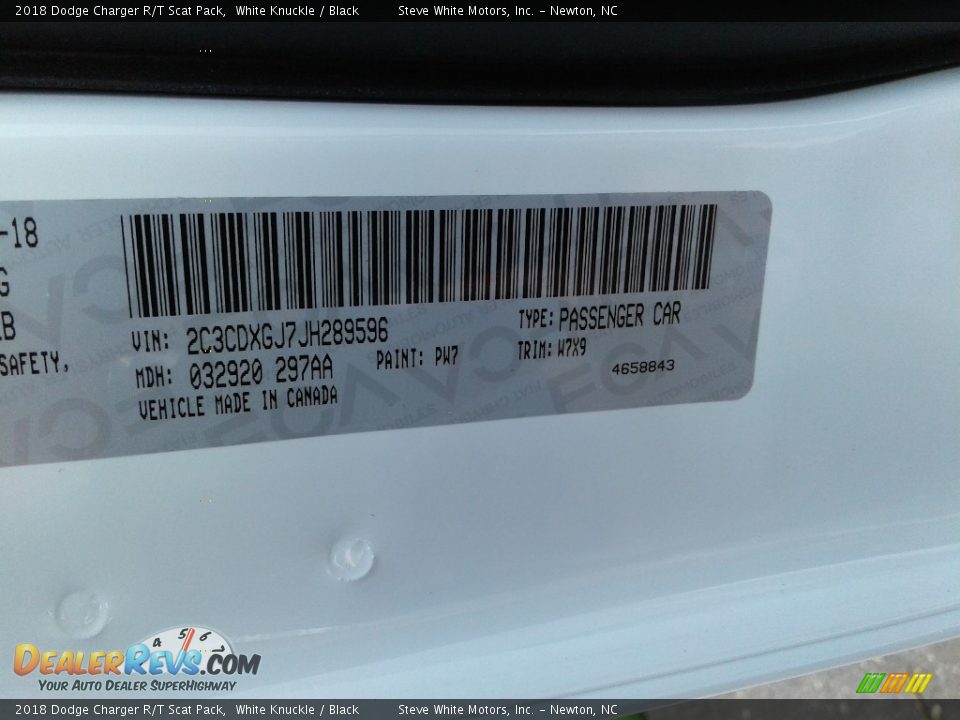 2018 Dodge Charger R/T Scat Pack White Knuckle / Black Photo #32