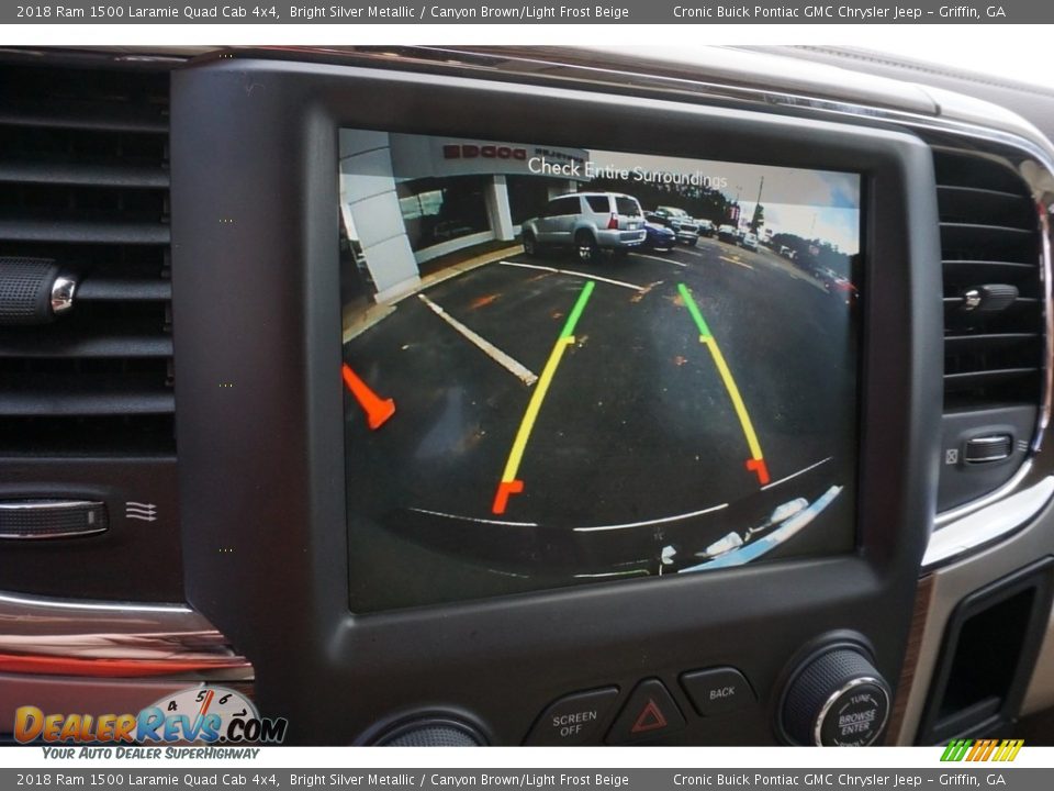 2018 Ram 1500 Laramie Quad Cab 4x4 Bright Silver Metallic / Canyon Brown/Light Frost Beige Photo #7