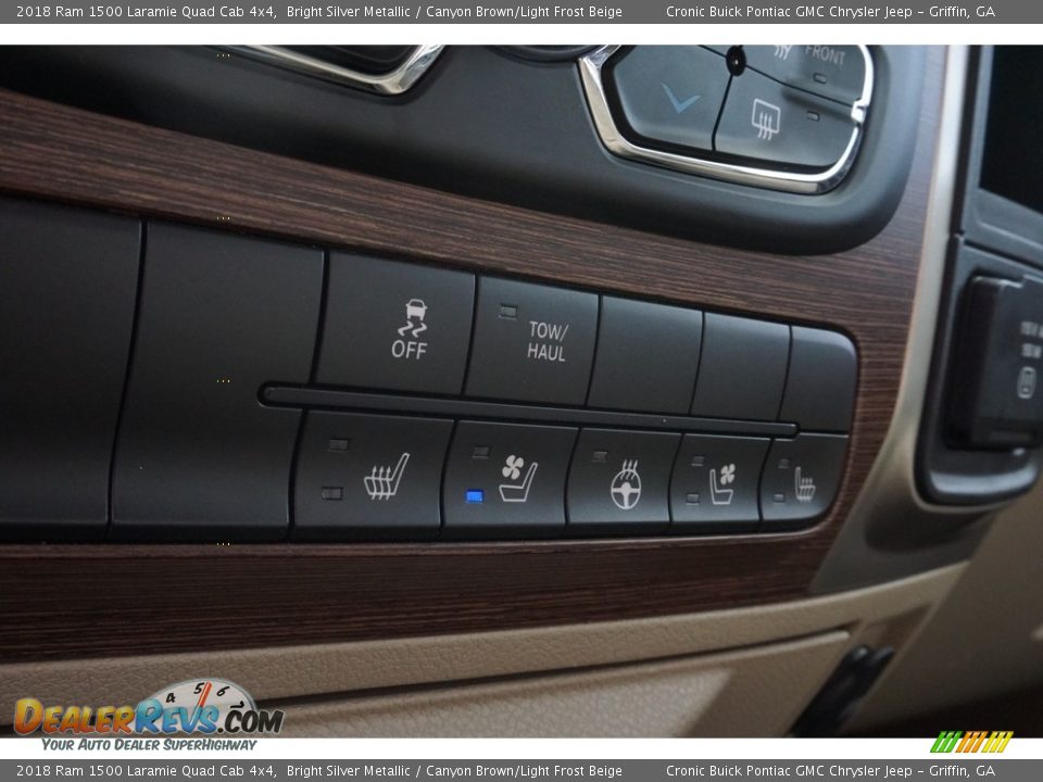 2018 Ram 1500 Laramie Quad Cab 4x4 Bright Silver Metallic / Canyon Brown/Light Frost Beige Photo #9