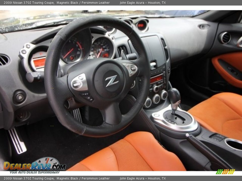 2009 Nissan 370Z Touring Coupe Magnetic Black / Persimmon Leather Photo #25