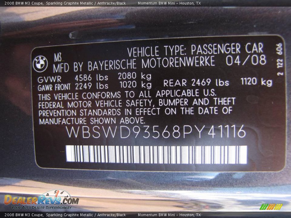 2008 BMW M3 Coupe Sparkling Graphite Metallic / Anthracite/Black Photo #31
