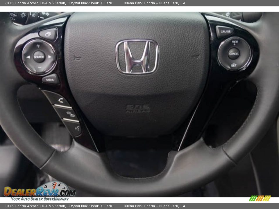 2016 Honda Accord EX-L V6 Sedan Crystal Black Pearl / Black Photo #14