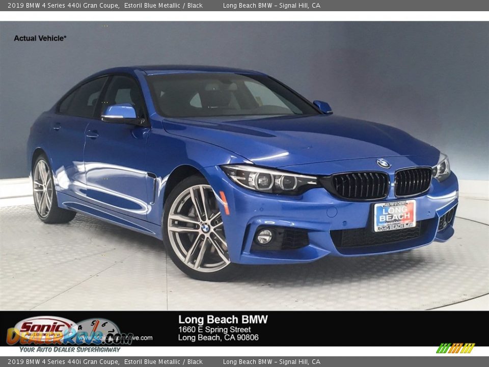 2019 BMW 4 Series 440i Gran Coupe Estoril Blue Metallic / Black Photo #1