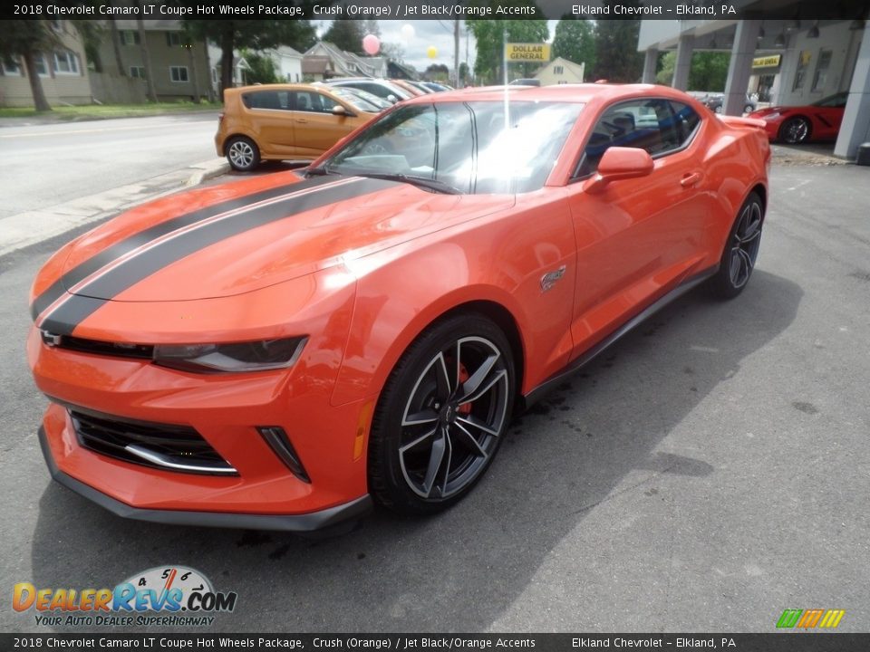 2018 Chevrolet Camaro LT Coupe Hot Wheels Package Crush (Orange) / Jet Black/Orange Accents Photo #5