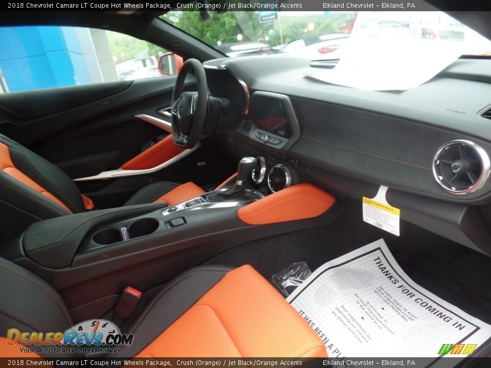 2018 Chevrolet Camaro LT Coupe Hot Wheels Package Crush (Orange) / Jet Black/Orange Accents Photo #17