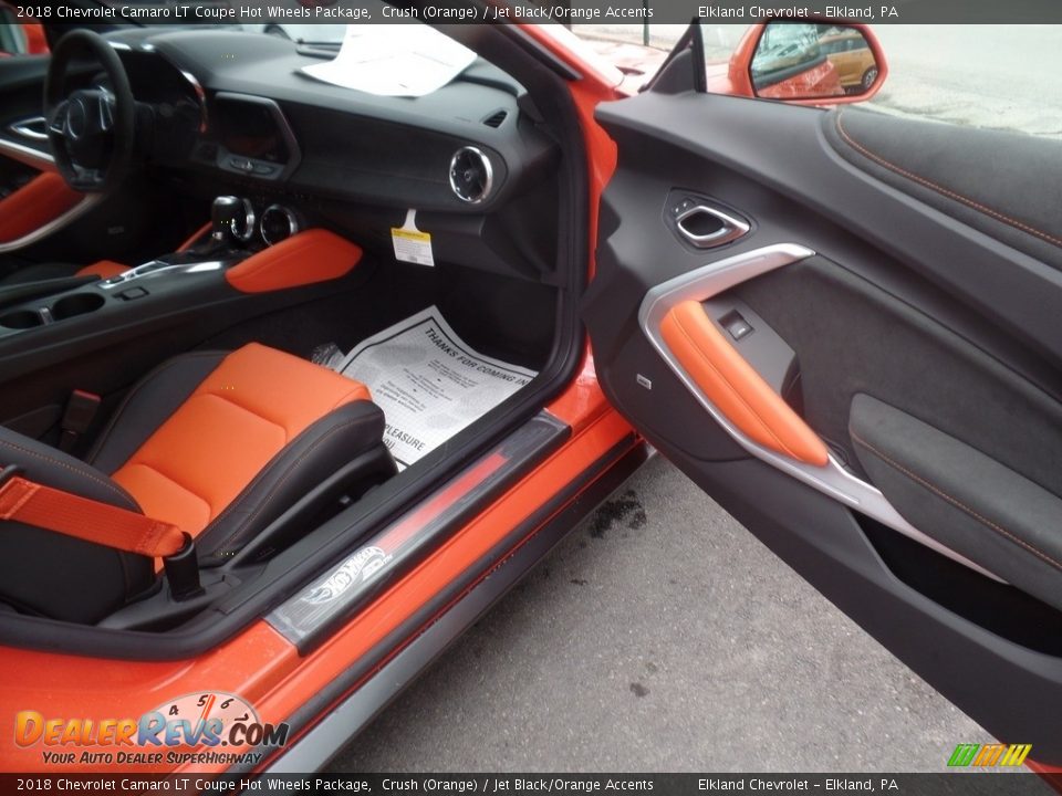 2018 Chevrolet Camaro LT Coupe Hot Wheels Package Crush (Orange) / Jet Black/Orange Accents Photo #19