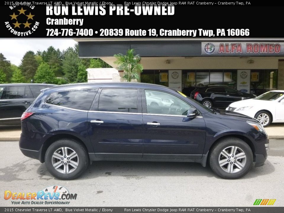 2015 Chevrolet Traverse LT AWD Blue Velvet Metallic / Ebony Photo #1