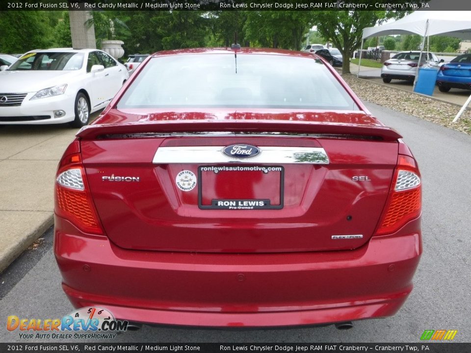 2012 Ford Fusion SEL V6 Red Candy Metallic / Medium Light Stone Photo #8