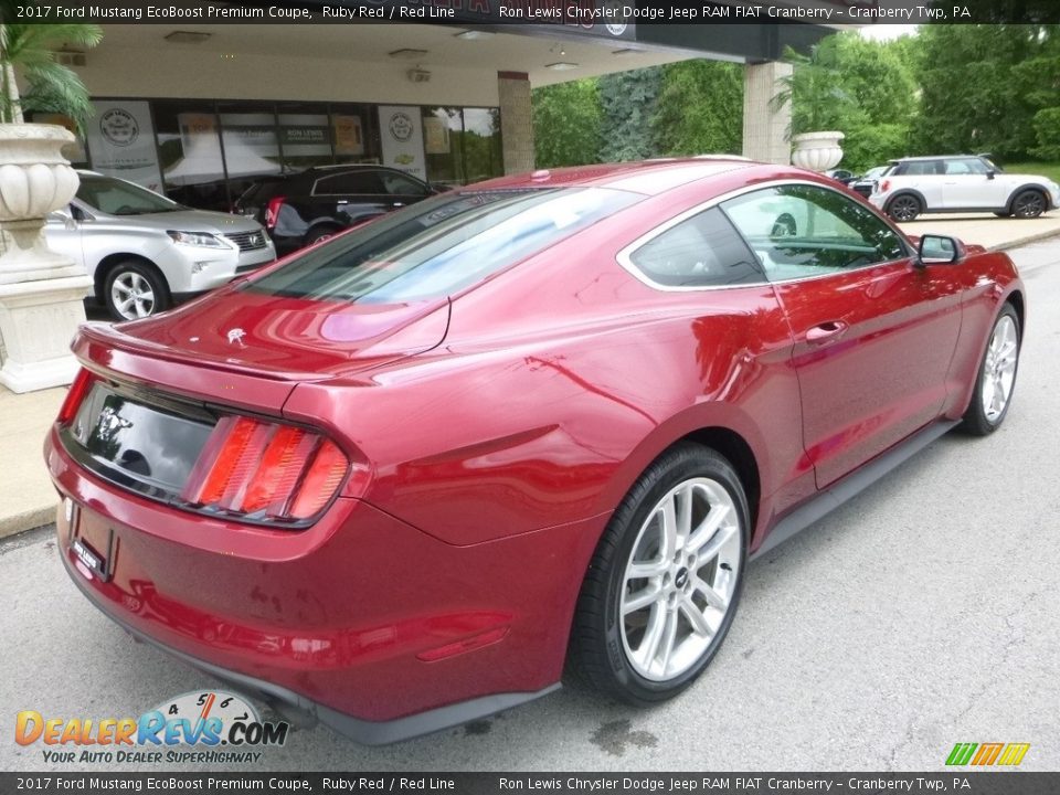 2017 Ford Mustang EcoBoost Premium Coupe Ruby Red / Red Line Photo #2