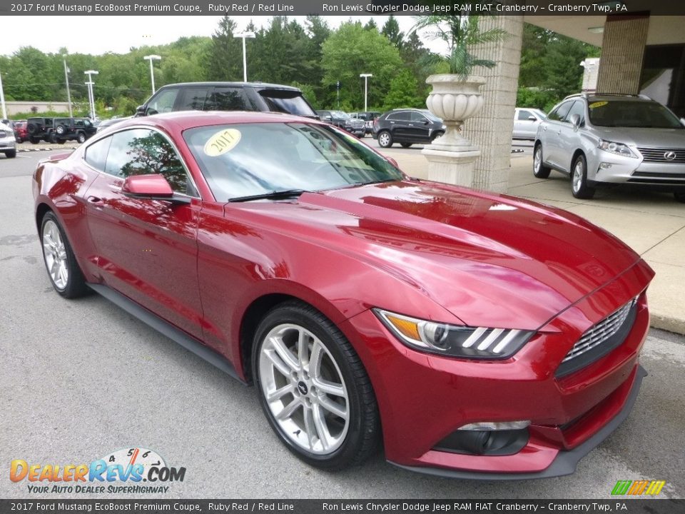 Front 3/4 View of 2017 Ford Mustang EcoBoost Premium Coupe Photo #3