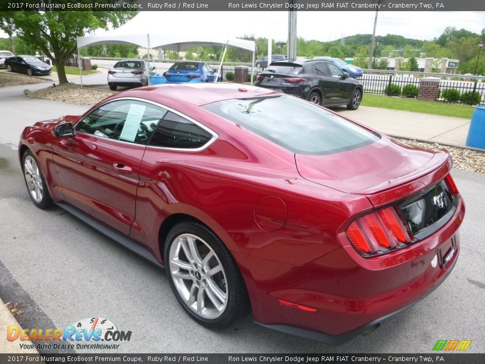 2017 Ford Mustang EcoBoost Premium Coupe Ruby Red / Red Line Photo #7