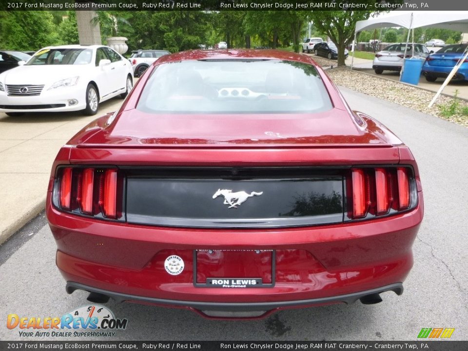 2017 Ford Mustang EcoBoost Premium Coupe Ruby Red / Red Line Photo #8