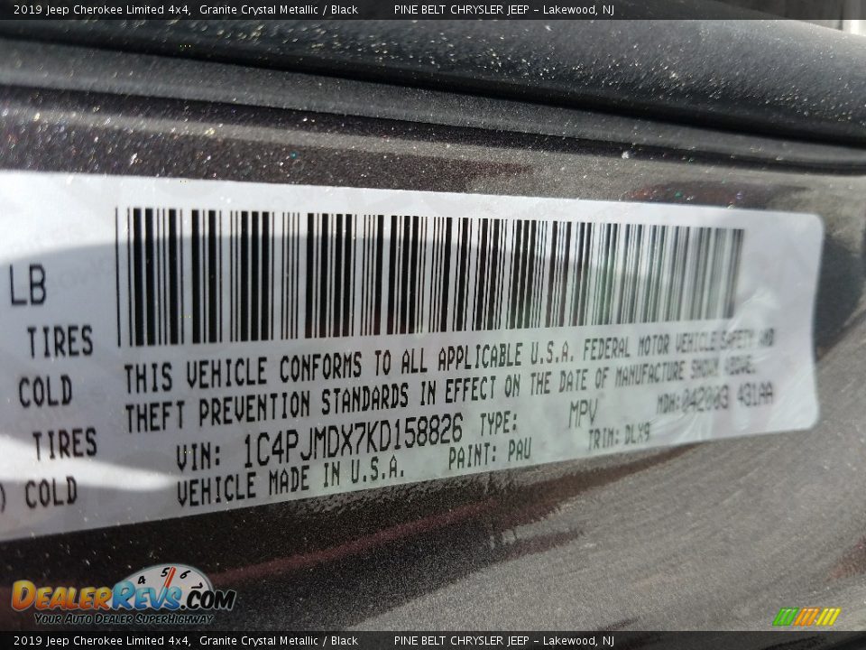 2019 Jeep Cherokee Limited 4x4 Granite Crystal Metallic / Black Photo #9