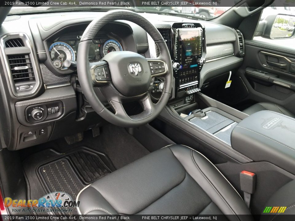Black Interior - 2019 Ram 1500 Limited Crew Cab 4x4 Photo #7