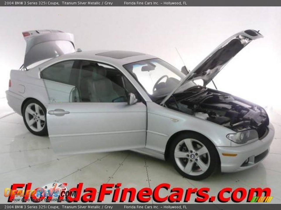 2004 BMW 3 Series 325i Coupe Titanium Silver Metallic / Grey Photo #7
