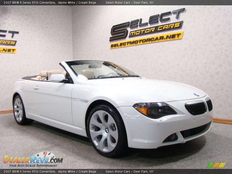 2007 BMW 6 Series 650i Convertible Alpine White / Cream Beige Photo #3