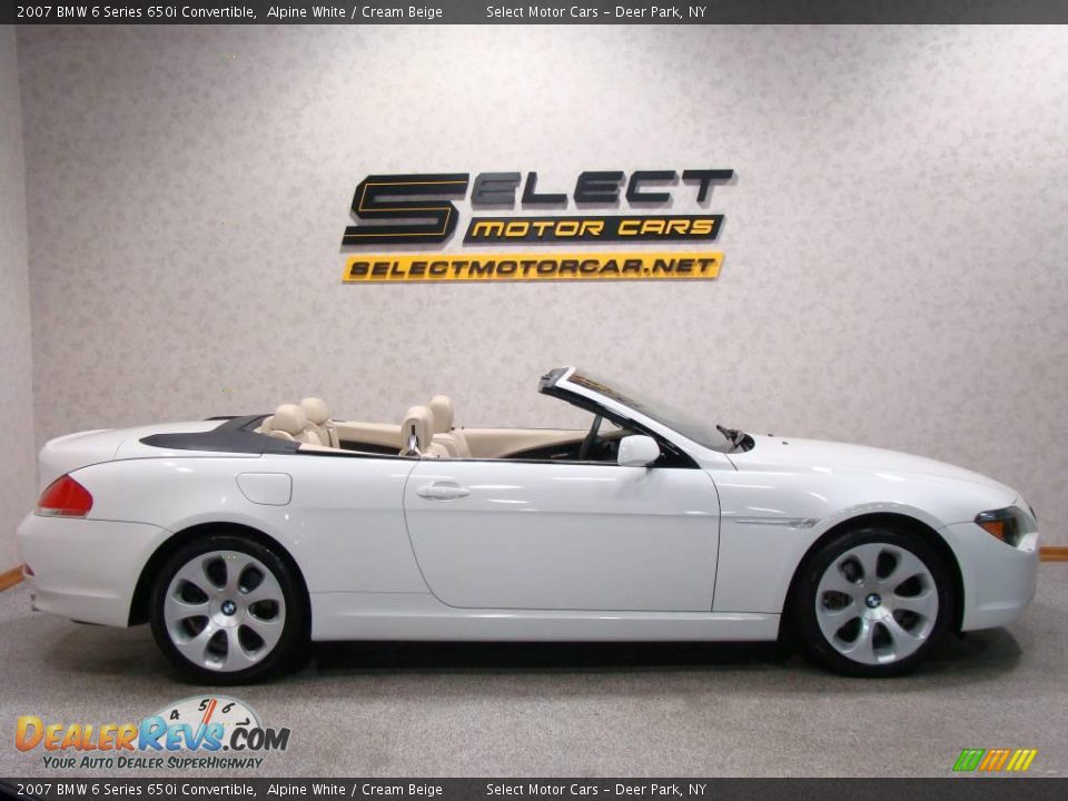 2007 BMW 6 Series 650i Convertible Alpine White / Cream Beige Photo #4