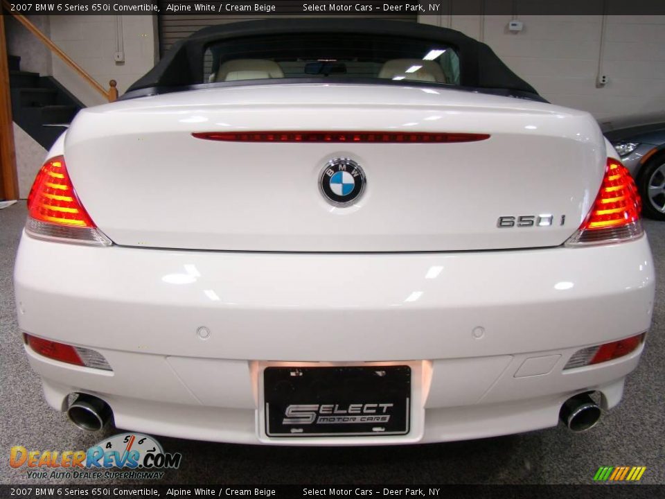 2007 BMW 6 Series 650i Convertible Alpine White / Cream Beige Photo #5