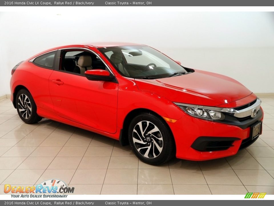 2016 Honda Civic LX Coupe Rallye Red / Black/Ivory Photo #1