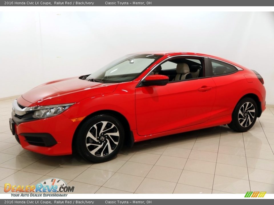 2016 Honda Civic LX Coupe Rallye Red / Black/Ivory Photo #3