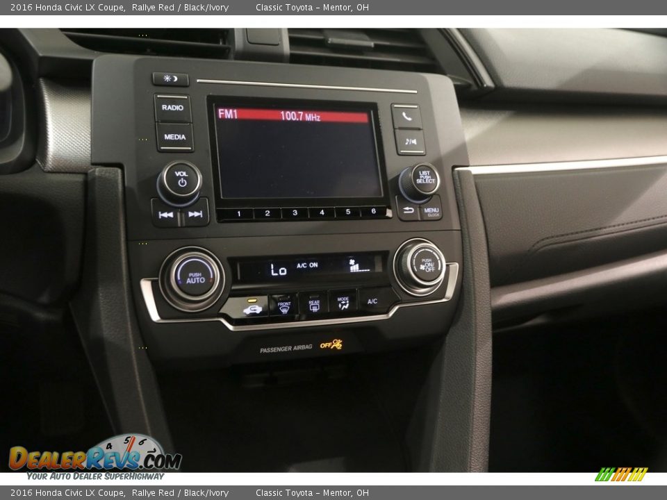 2016 Honda Civic LX Coupe Rallye Red / Black/Ivory Photo #9