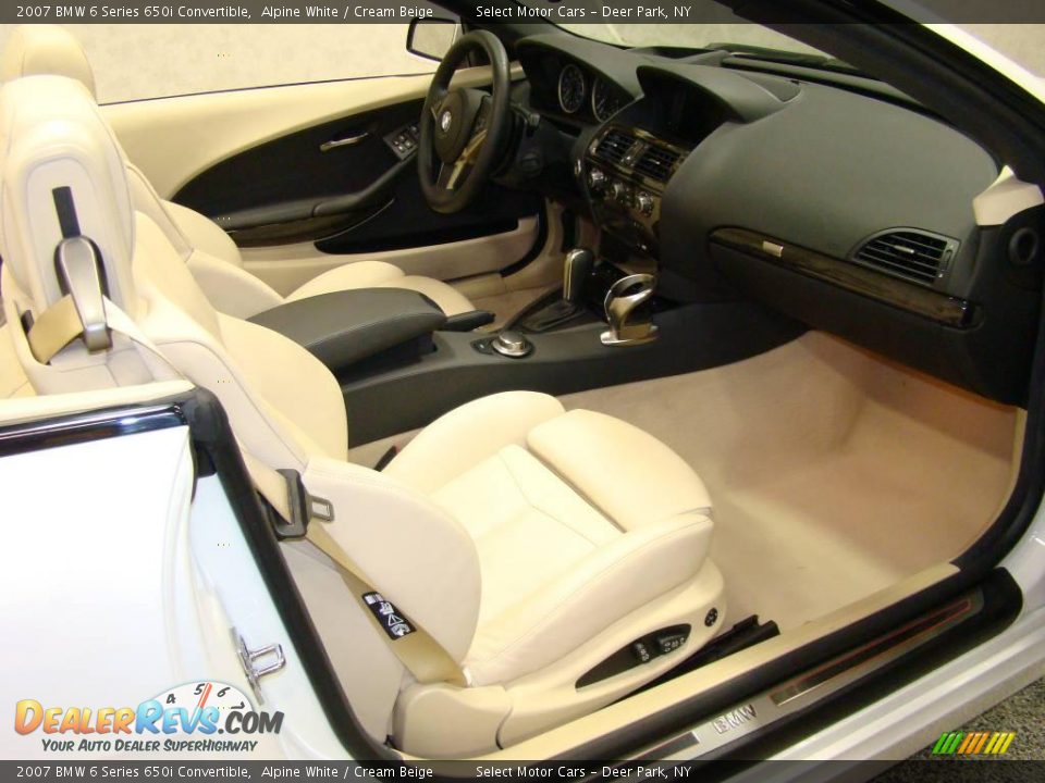 2007 BMW 6 Series 650i Convertible Alpine White / Cream Beige Photo #11