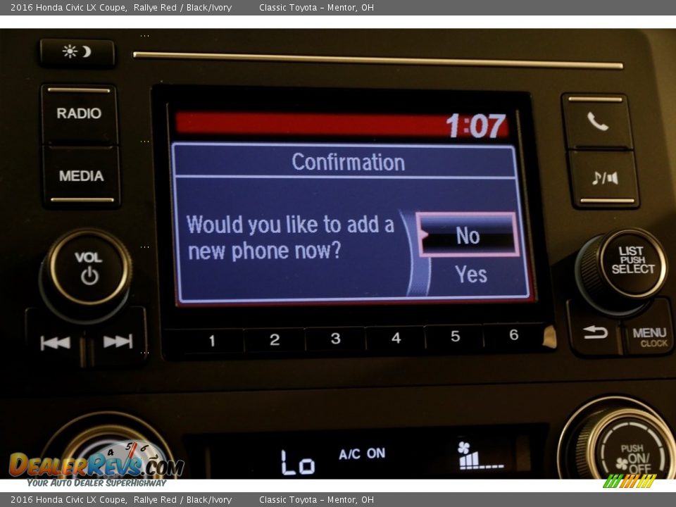 2016 Honda Civic LX Coupe Rallye Red / Black/Ivory Photo #10