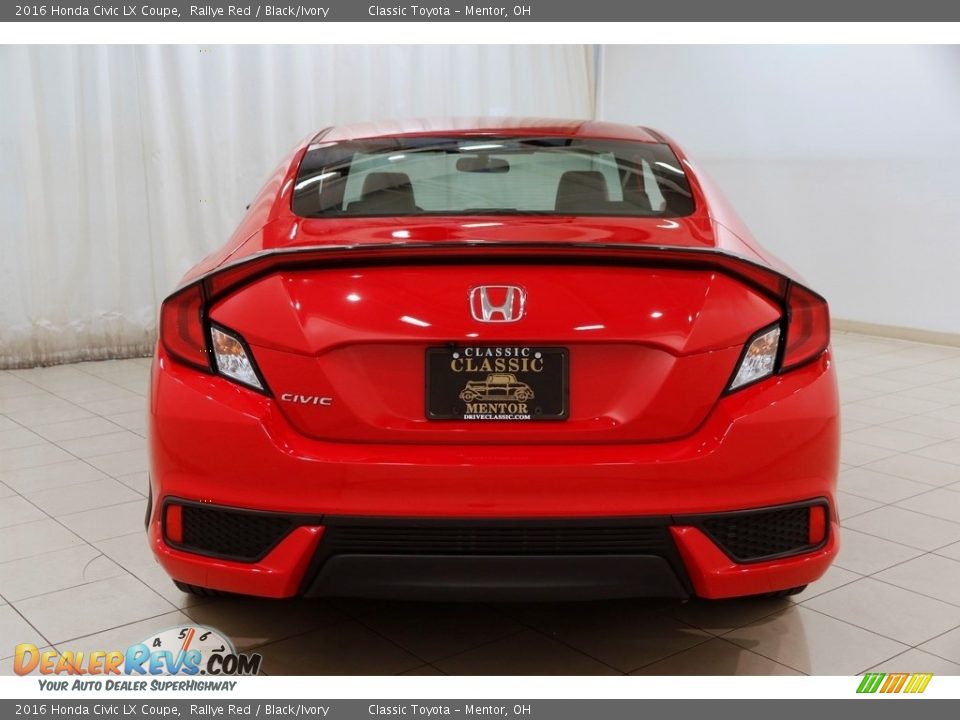 2016 Honda Civic LX Coupe Rallye Red / Black/Ivory Photo #16