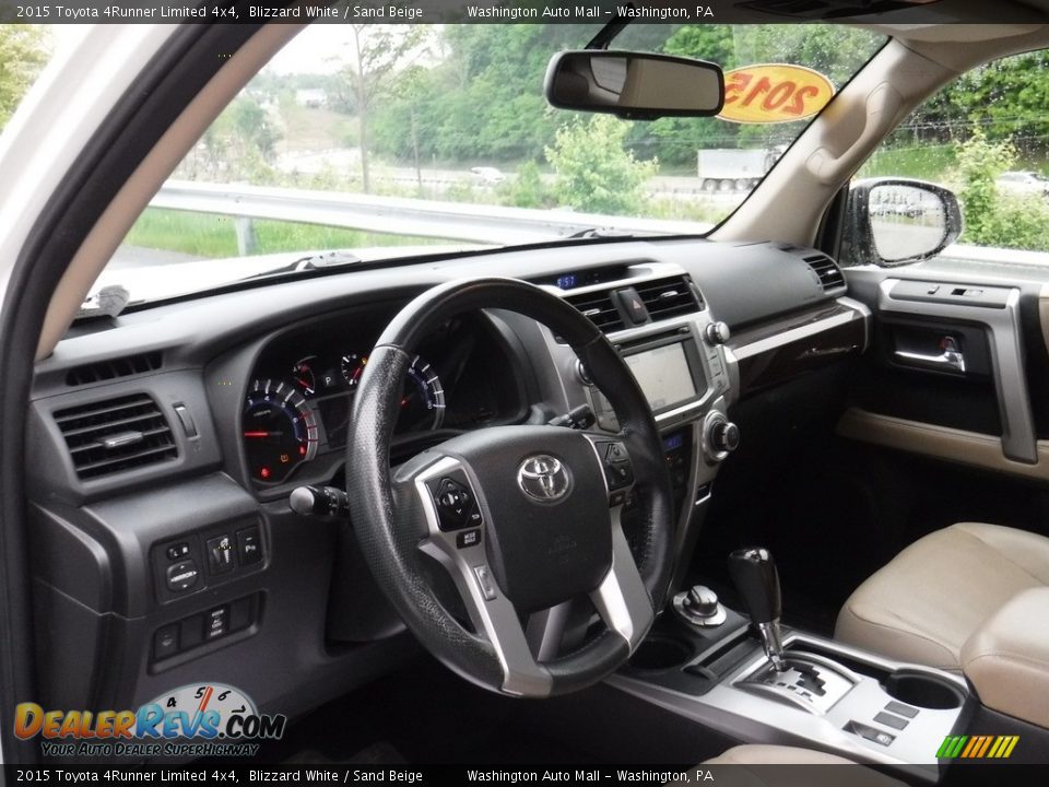 2015 Toyota 4Runner Limited 4x4 Blizzard White / Sand Beige Photo #11