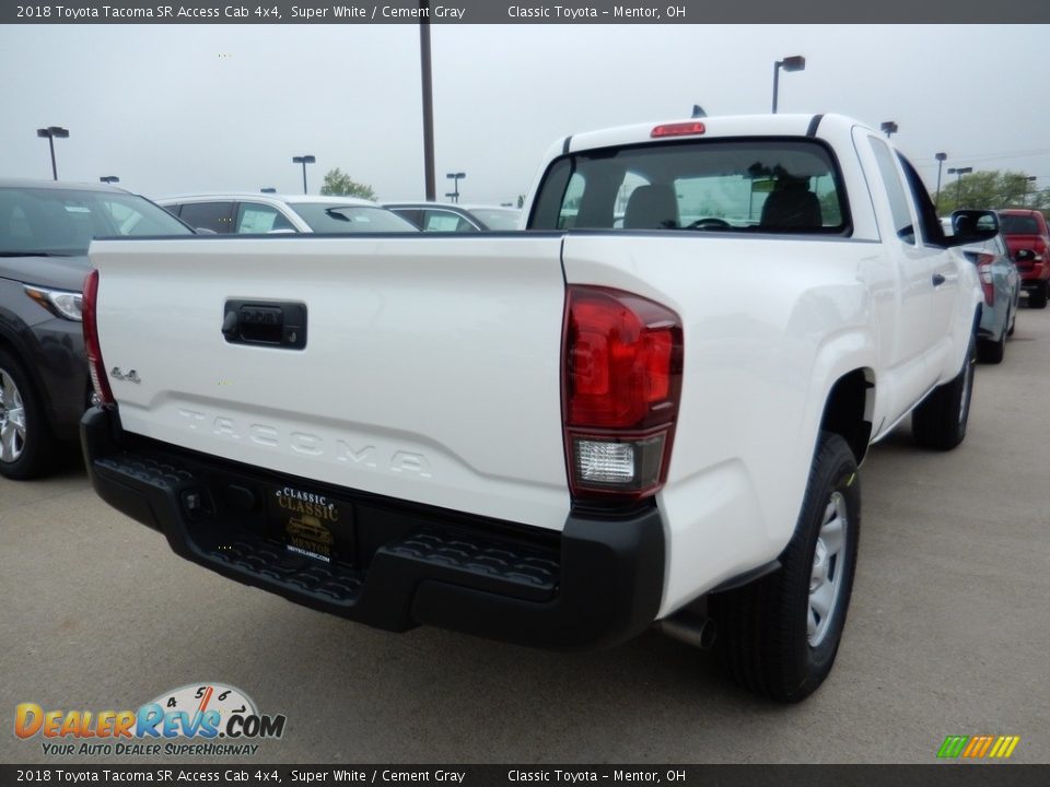 2018 Toyota Tacoma SR Access Cab 4x4 Super White / Cement Gray Photo #2