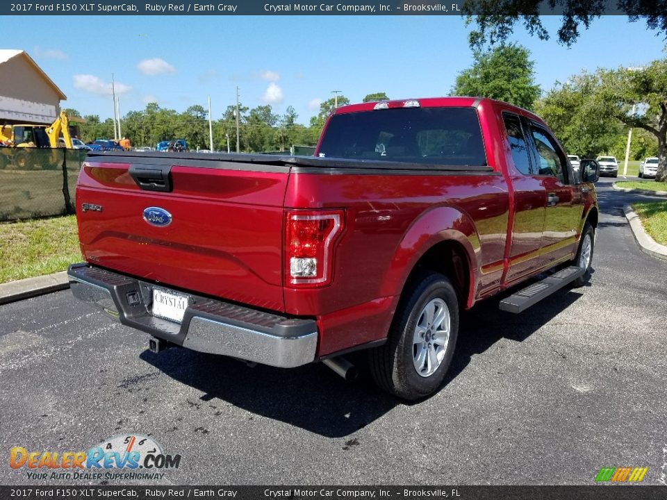 2017 Ford F150 XLT SuperCab Ruby Red / Earth Gray Photo #5