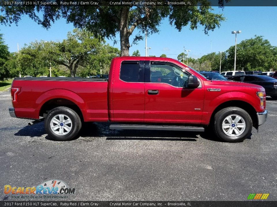 2017 Ford F150 XLT SuperCab Ruby Red / Earth Gray Photo #6