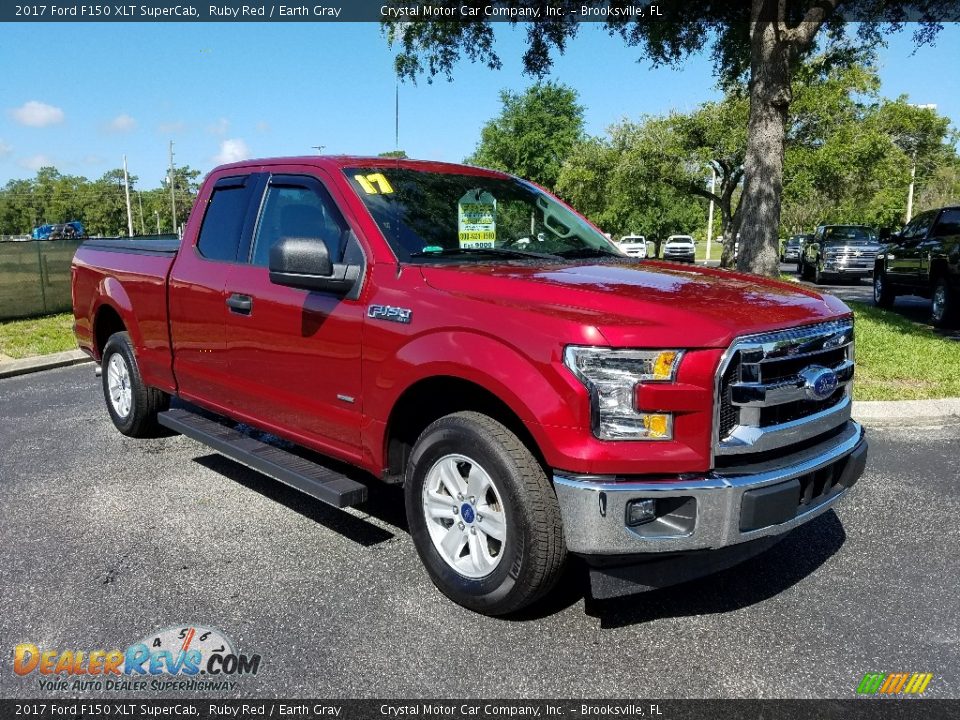 2017 Ford F150 XLT SuperCab Ruby Red / Earth Gray Photo #7