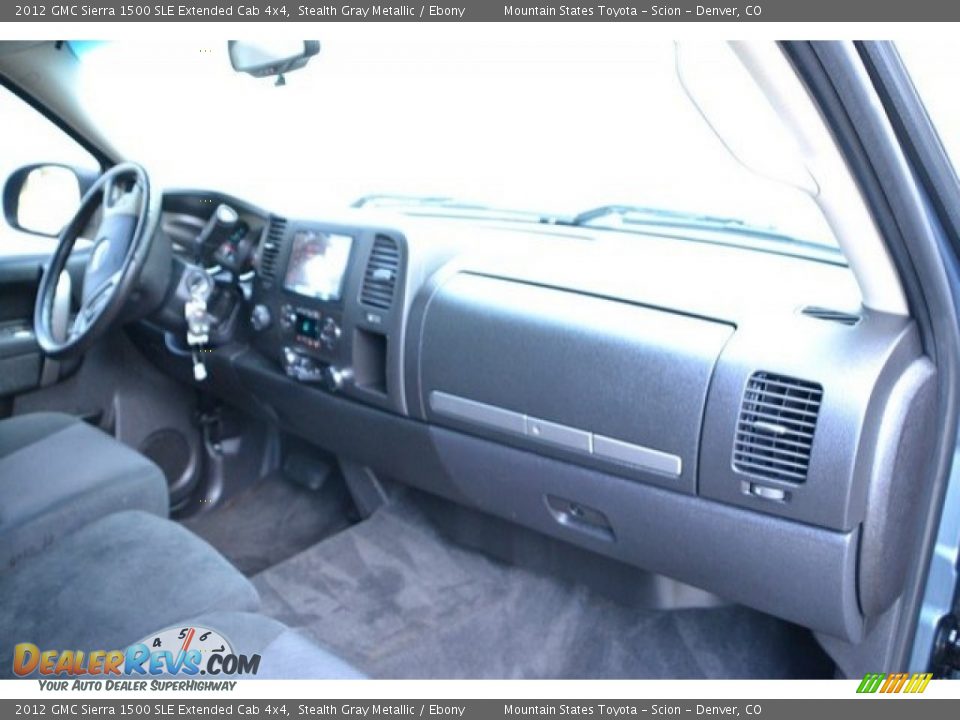 2012 GMC Sierra 1500 SLE Extended Cab 4x4 Stealth Gray Metallic / Ebony Photo #16